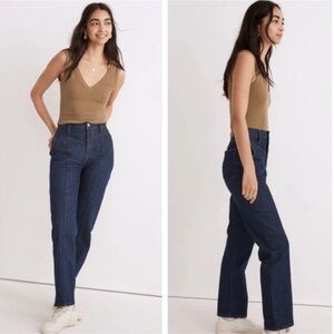 Madewell The Perfect Vintage Straight Jean in Greenhaven Wash: Seamed Version